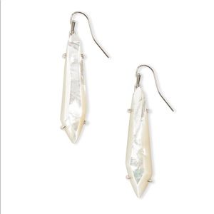 NEW Kendra Scott Grey Silver Drop Earring in Ivory